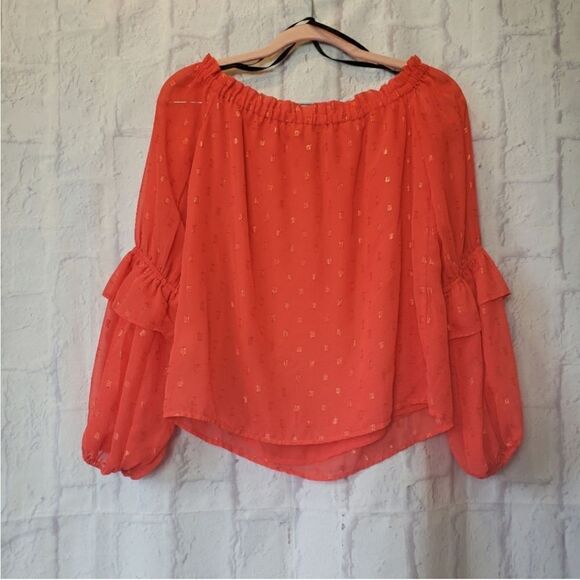 BEBE Chiffon Off-Shoulder Blouse XXS - Picture 7 of 8